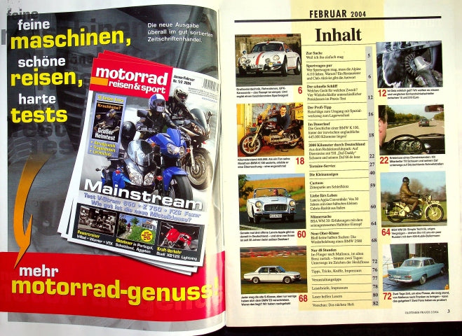 Inhaltsverzeichnis Oldtimer Praxis 02/2004
