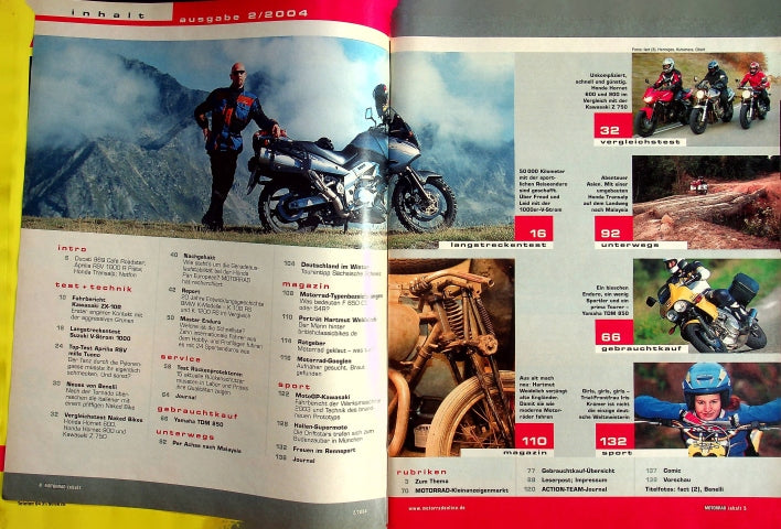 Inhaltsverzeichnis Motorrad 02/2004