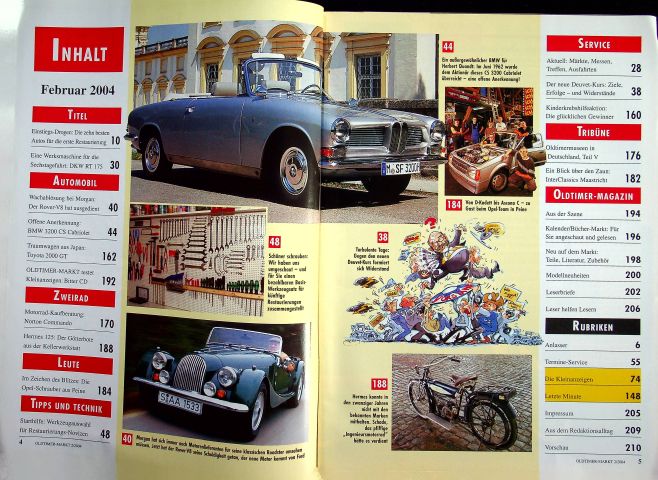 Inhaltsverzeichnis Oldtimer Markt 02/2004