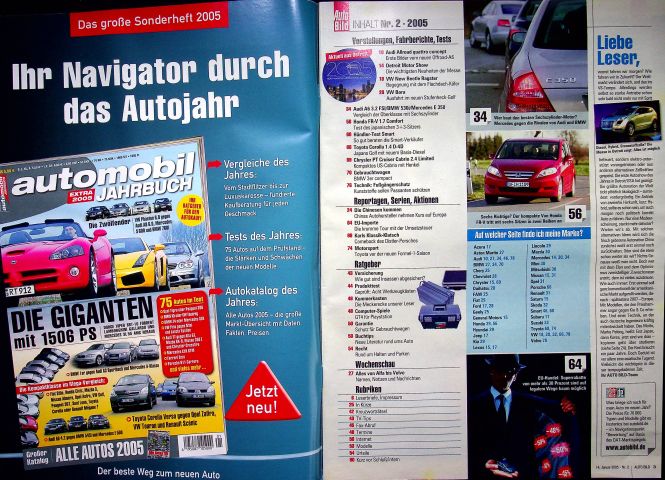 Inhaltsverzeichnis Auto Bild 02/2005