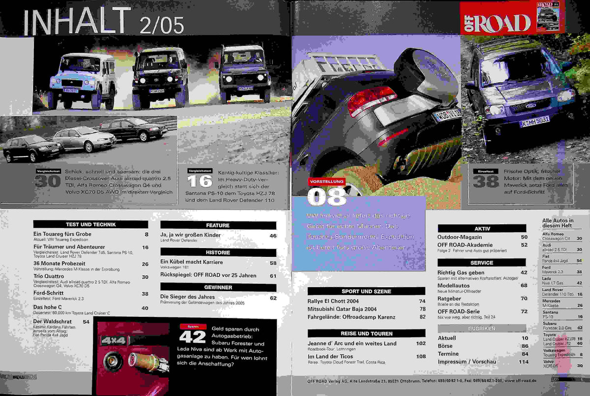 Inhaltsverzeichnis Offroad 02/2005