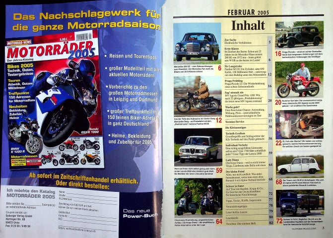 Inhaltsverzeichnis Oldtimer Praxis 02/2005