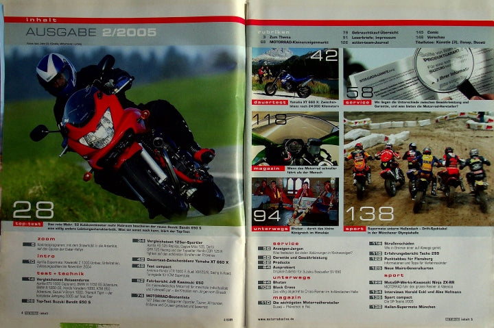 Inhaltsverzeichnis Motorrad 02/2005