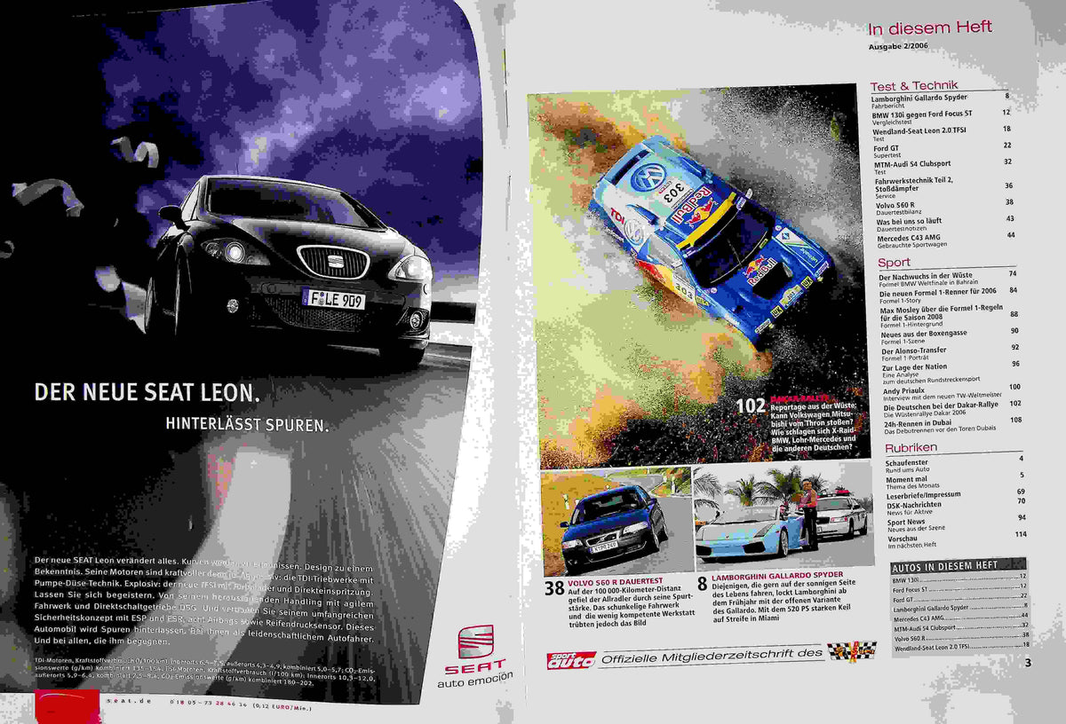 Inhaltsverzeichnis Sport Auto 02/2006