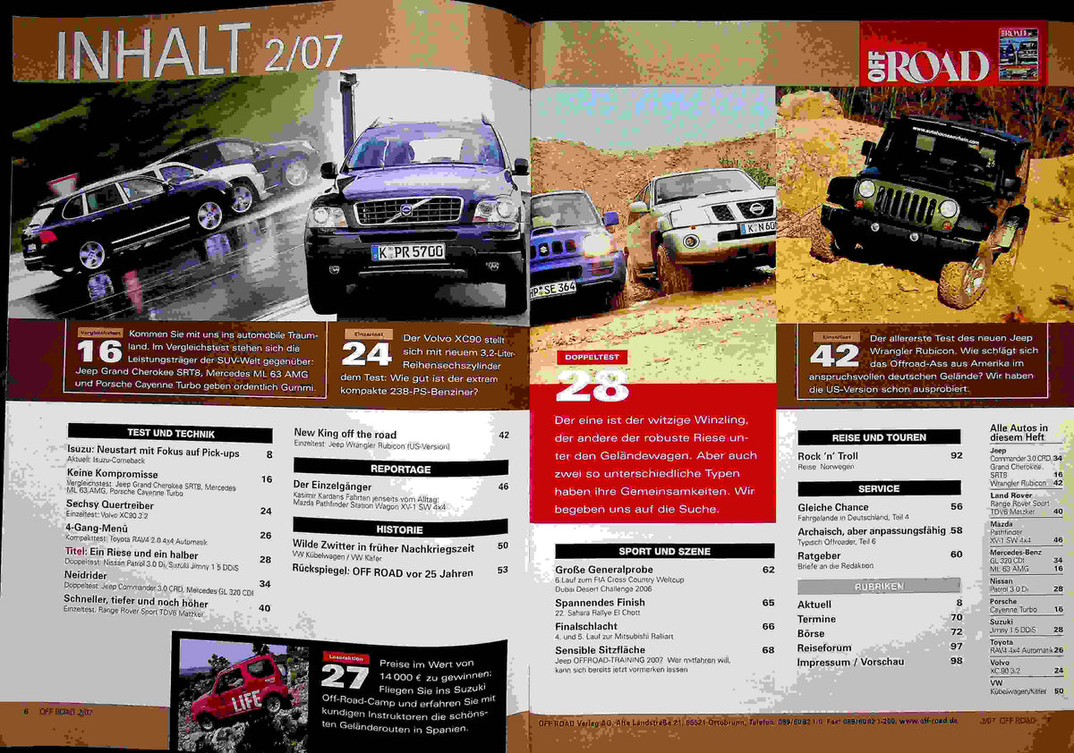 Inhaltsverzeichnis Offroad 02/2007