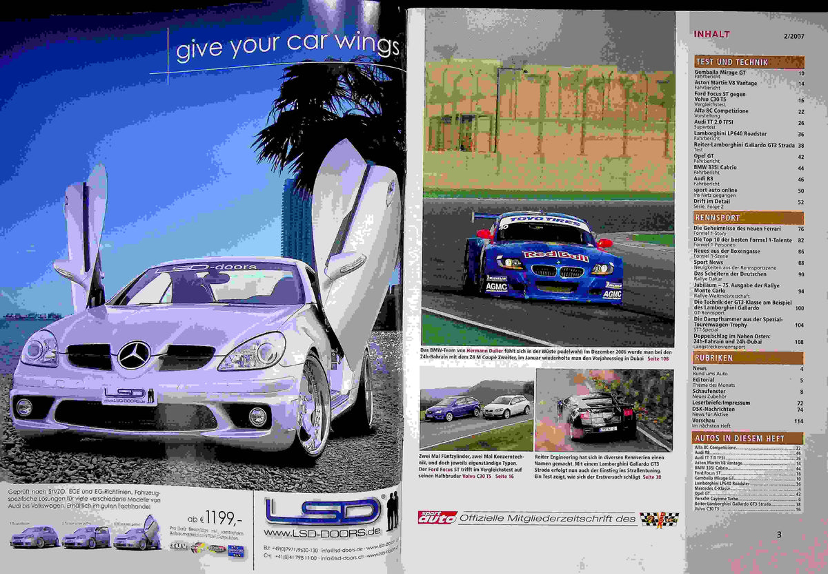 Inhaltsverzeichnis Sport Auto 02/2007