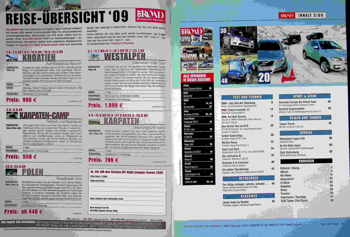 Inhaltsverzeichnis Offroad 02/2009