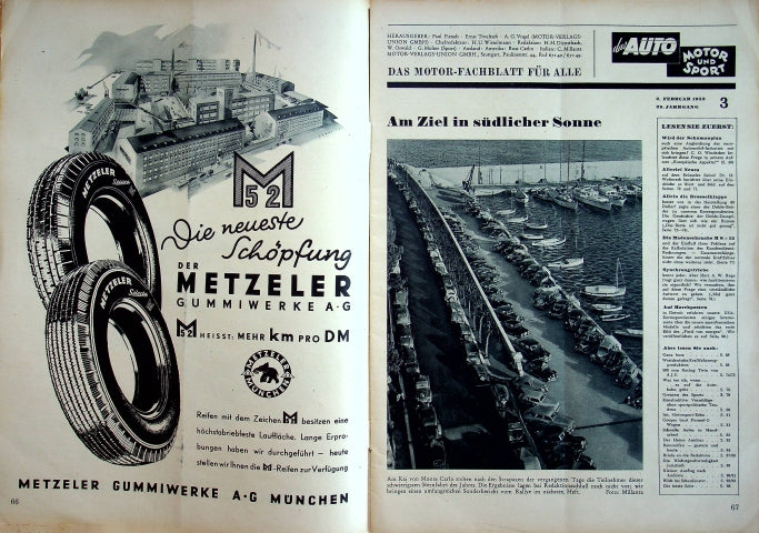 Inhaltsverzeichnis Auto Motor und Sport 03/1952