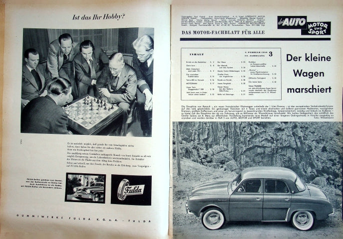 Inhaltsverzeichnis Auto Motor und Sport 03/1956