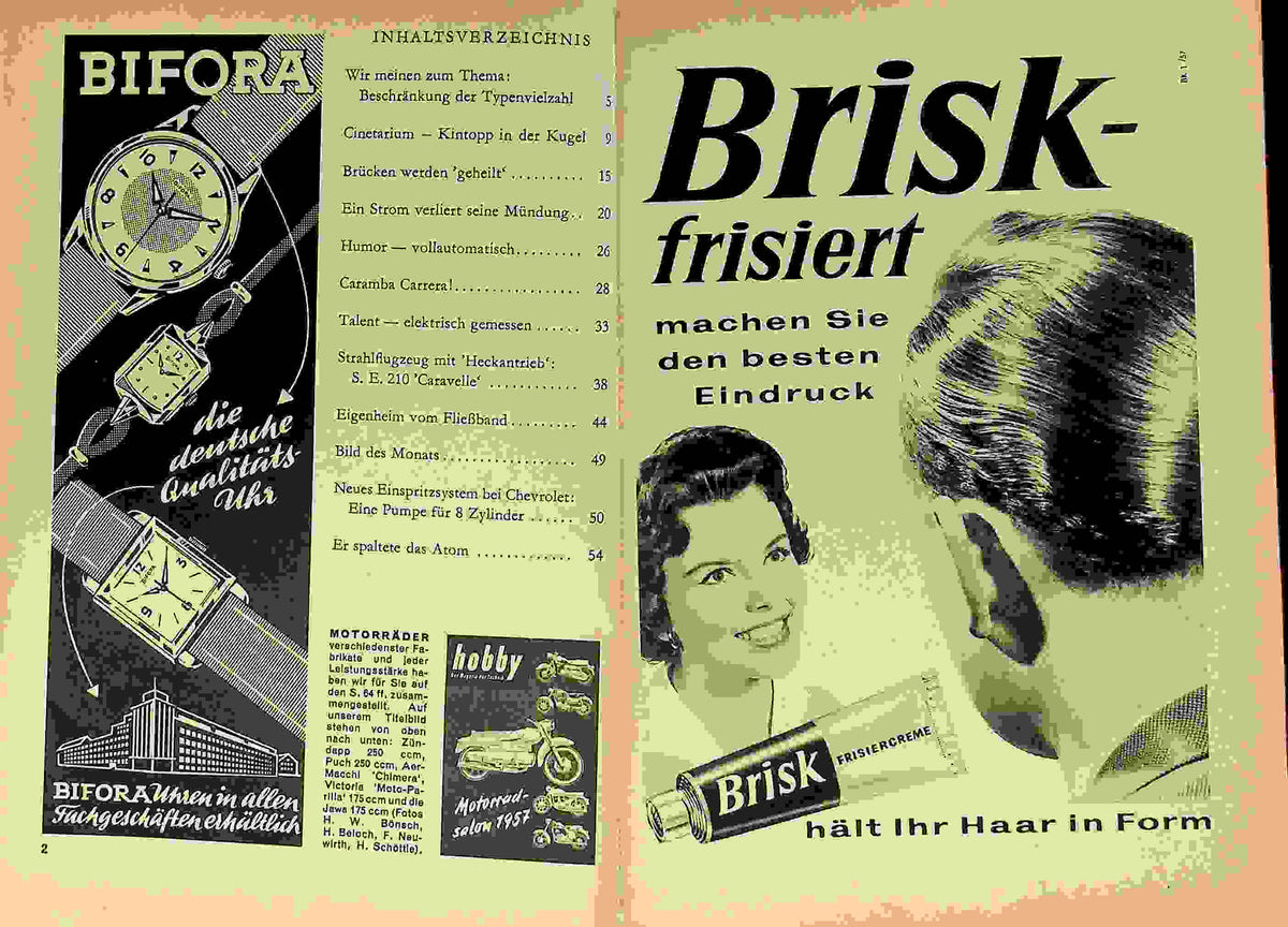 Inhaltsverzeichnis Hobby 03/1957