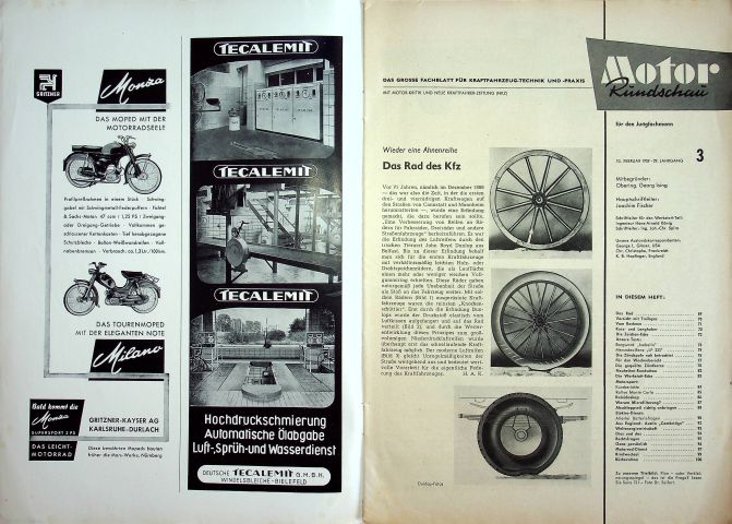 Inhaltsverzeichnis Motor Rundschau 03/1959
