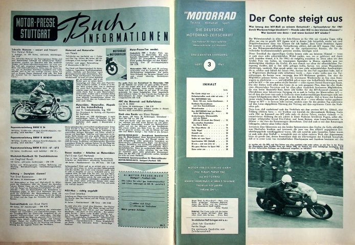 Inhaltsverzeichnis Motorrad 03/1961