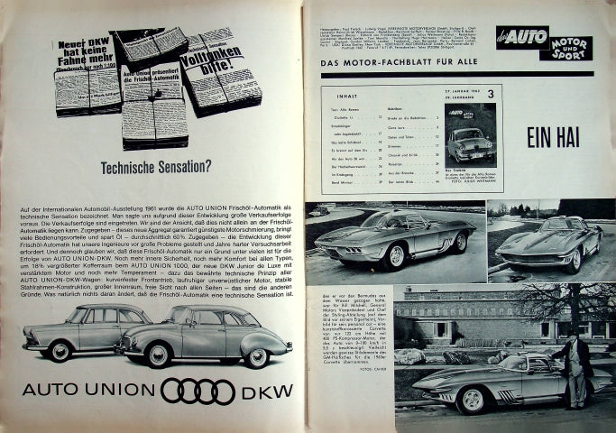 Inhaltsverzeichnis Auto Motor und Sport 03/1962