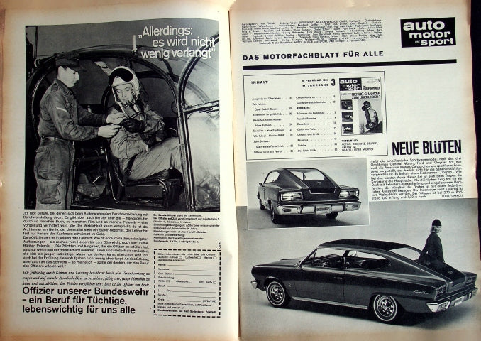 Inhaltsverzeichnis Auto Motor und Sport 03/1964