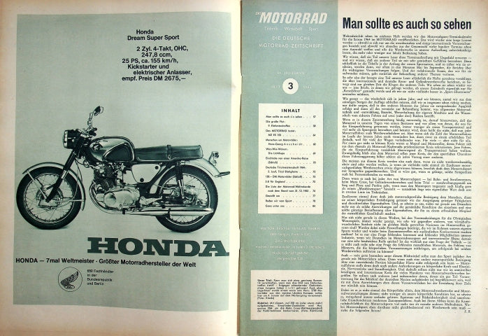 Inhaltsverzeichnis Motorrad 03/1964