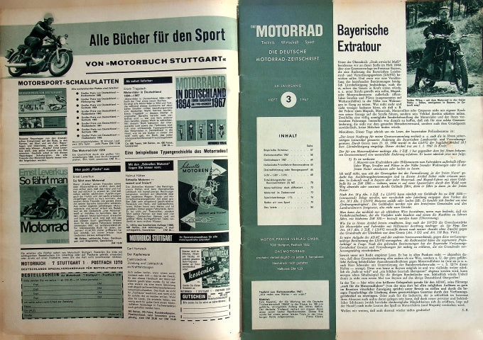 Inhaltsverzeichnis Motorrad 03/1967