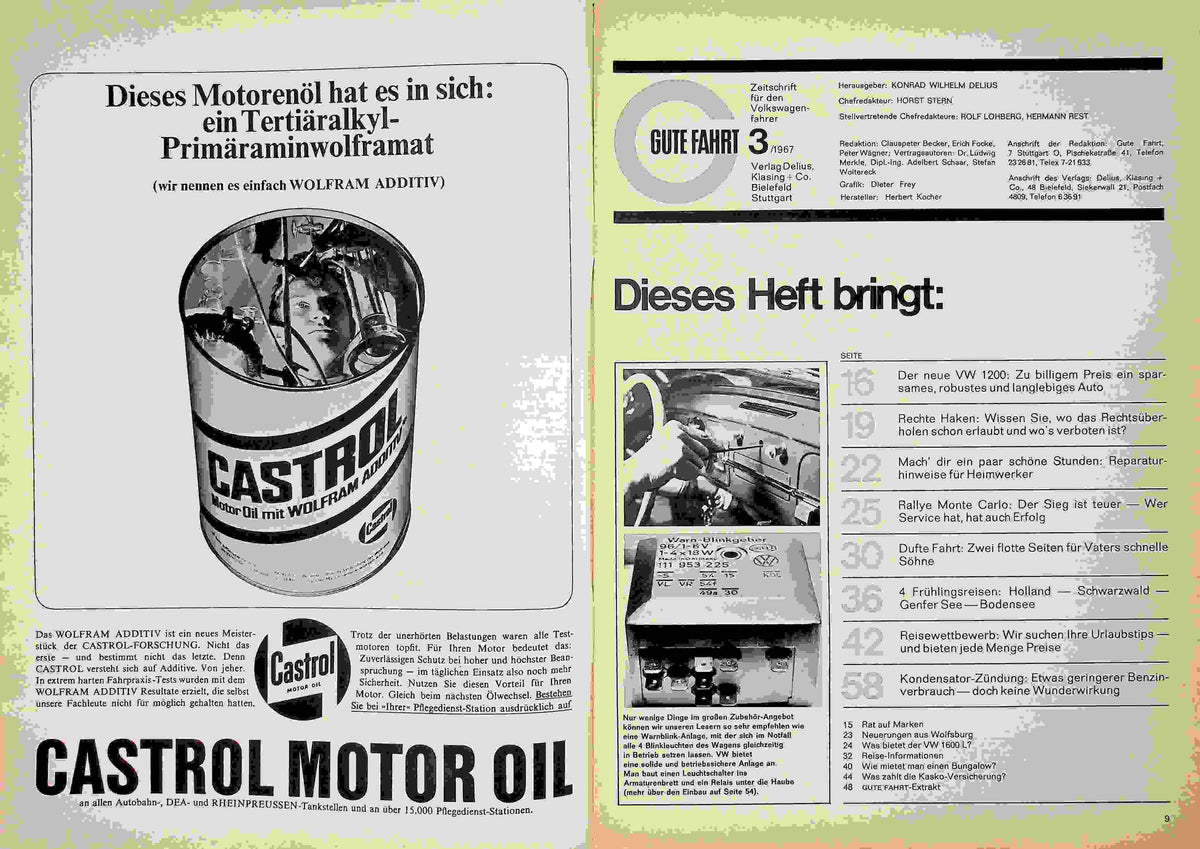 Inhaltsverzeichnis Gute Fahrt 03/1967