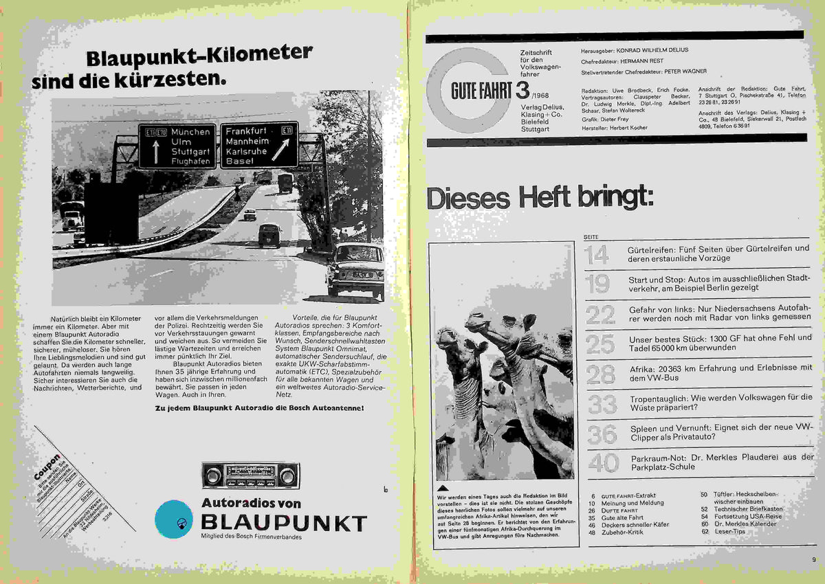 Inhaltsverzeichnis Gute Fahrt 03/1968