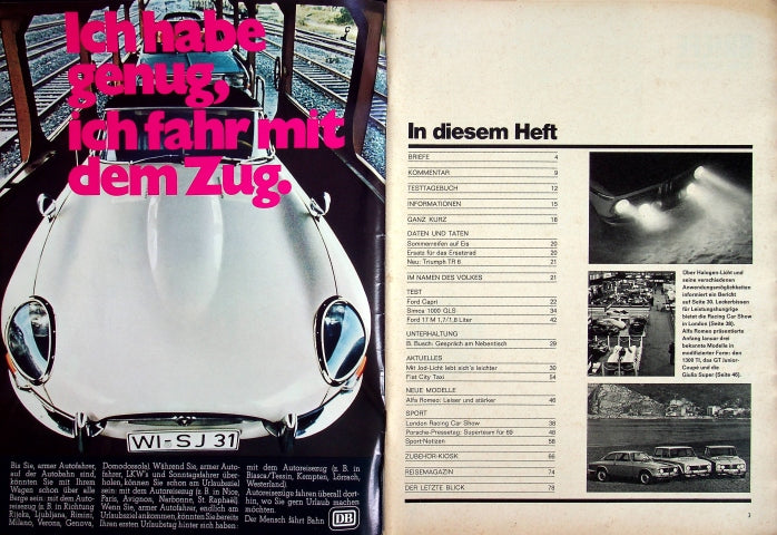 Inhaltsverzeichnis Auto Motor und Sport 03/1969