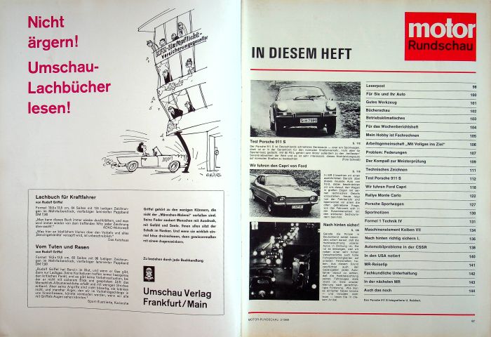 Inhaltsverzeichnis Motor Rundschau 03/1969