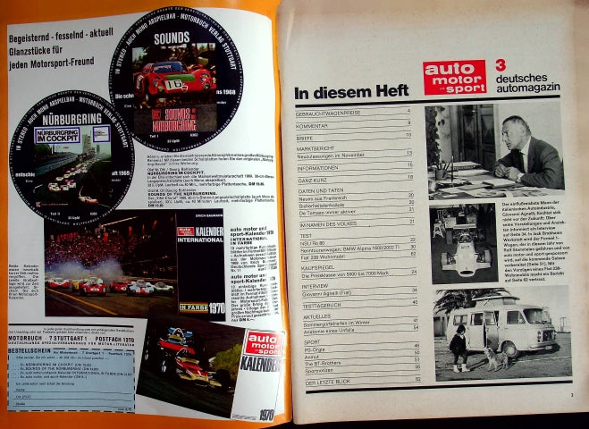 Inhaltsverzeichnis Auto Motor und Sport 03/1970