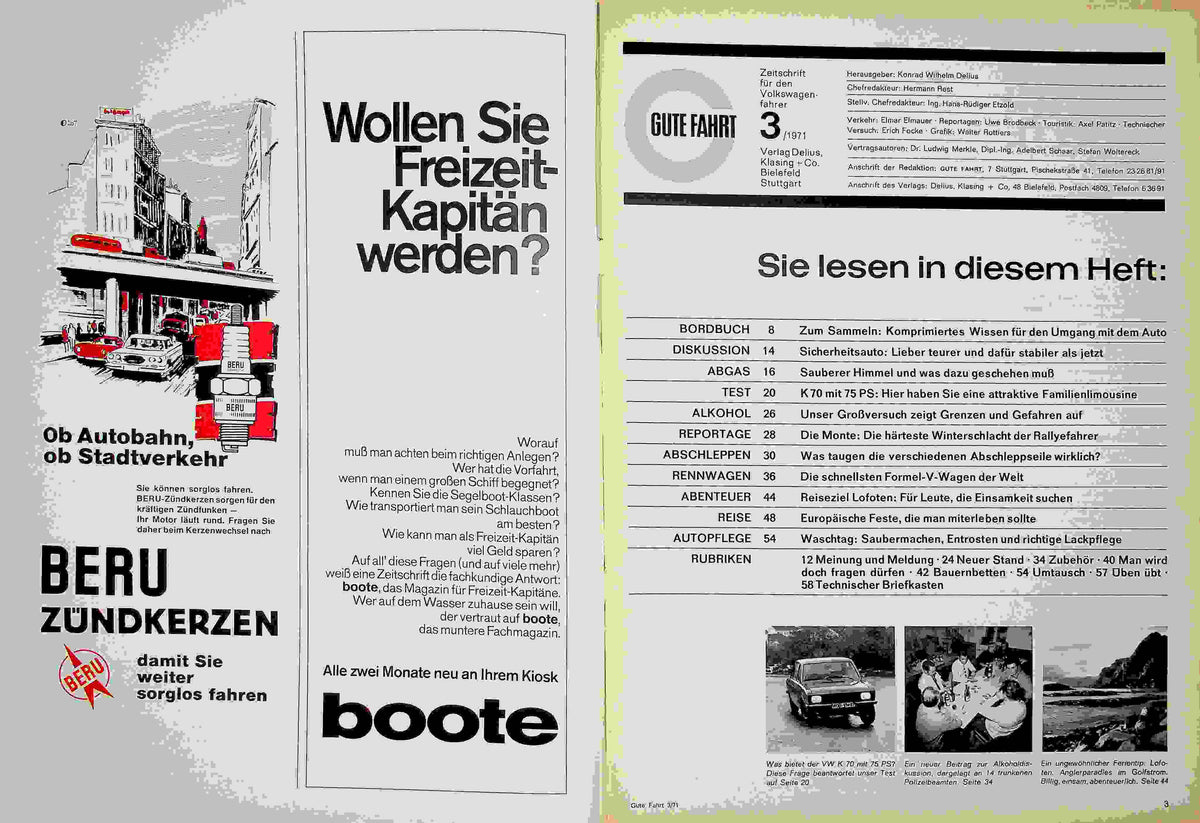 Inhaltsverzeichnis Gute Fahrt 03/1971