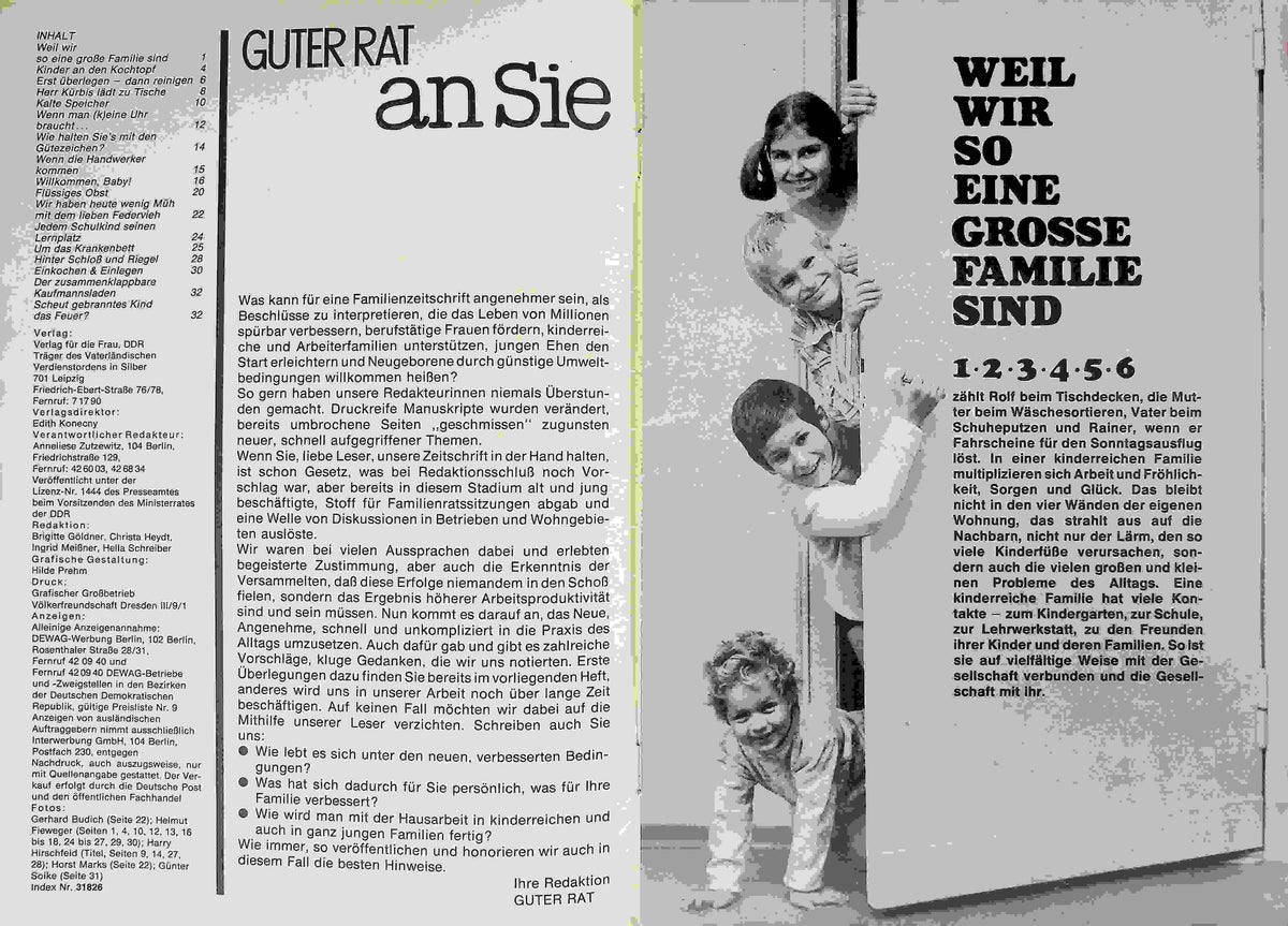 Inhaltsverzeichnis Guter Rat 03/1972