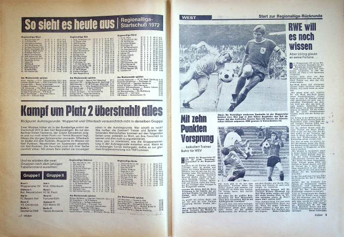 Inhaltsverzeichnis Kicker 03/1972