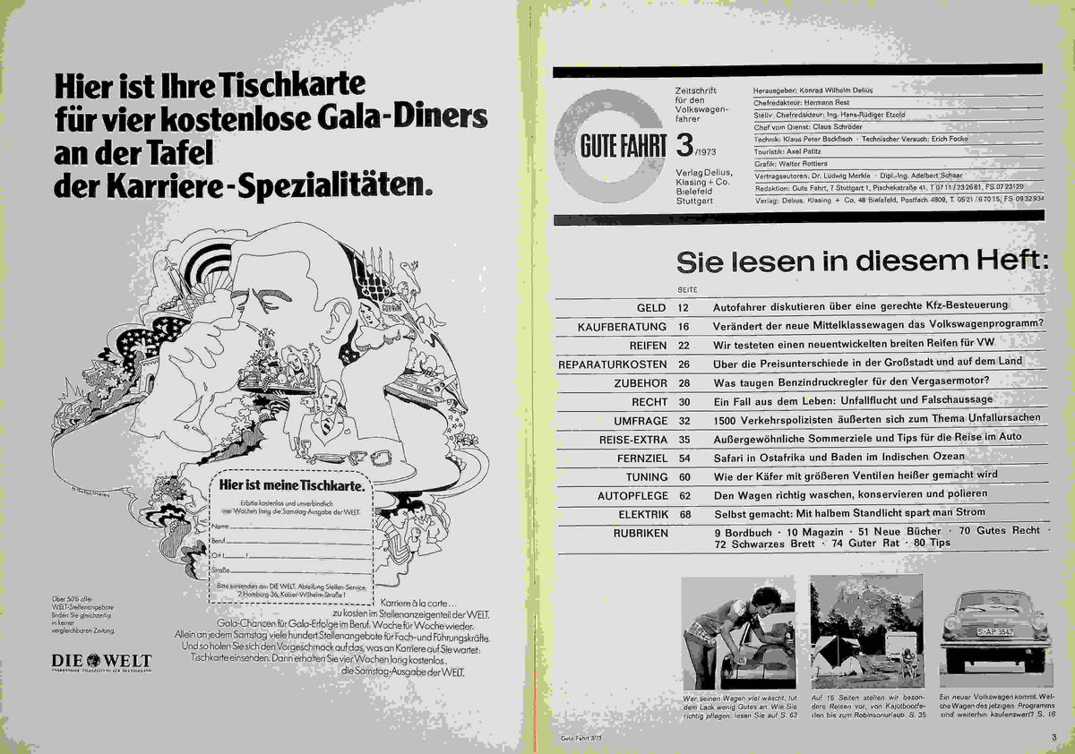 Inhaltsverzeichnis Gute Fahrt 03/1973