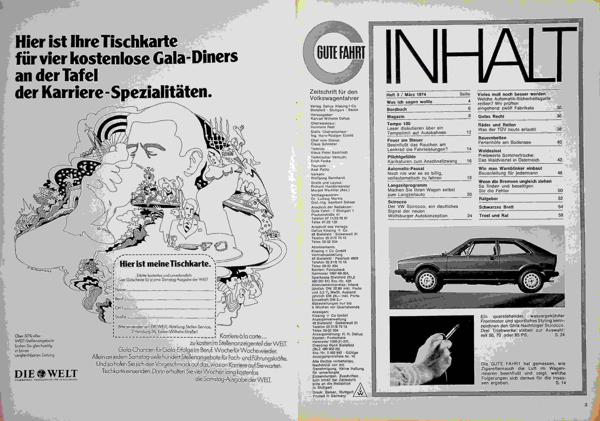 Inhaltsverzeichnis Gute Fahrt 03/1974