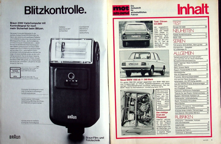 Inhaltsverzeichnis MOT 03/1975