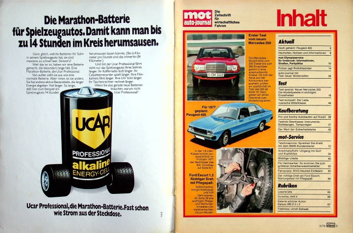 Inhaltsverzeichnis MOT 03/1976