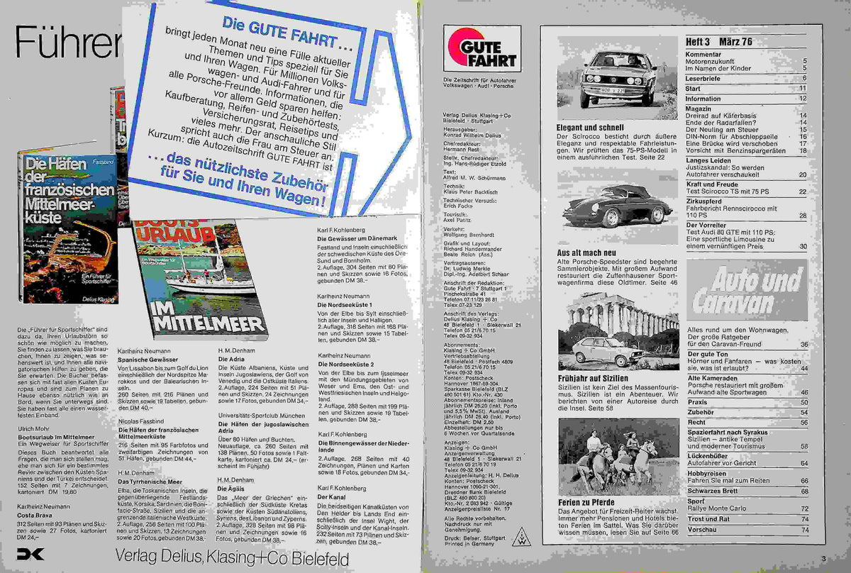 Inhaltsverzeichnis Gute Fahrt 03/1976