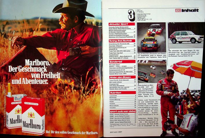 Inhaltsverzeichnis Sport Auto 03/1977