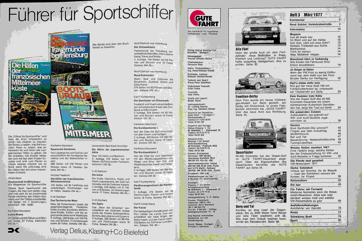 Inhaltsverzeichnis Gute Fahrt 03/1977