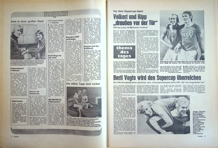 Inhaltsverzeichnis Kicker 03/1977