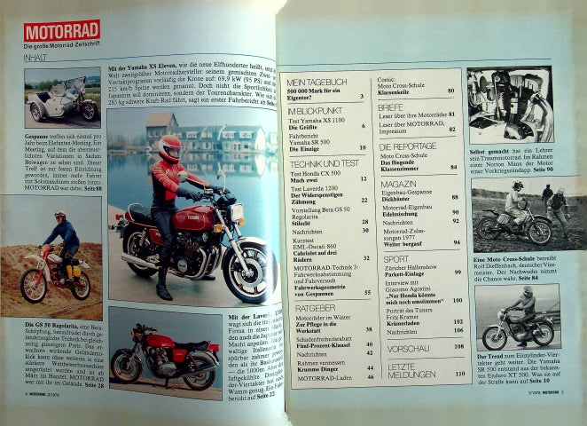 Inhaltsverzeichnis Motorrad 03/1978