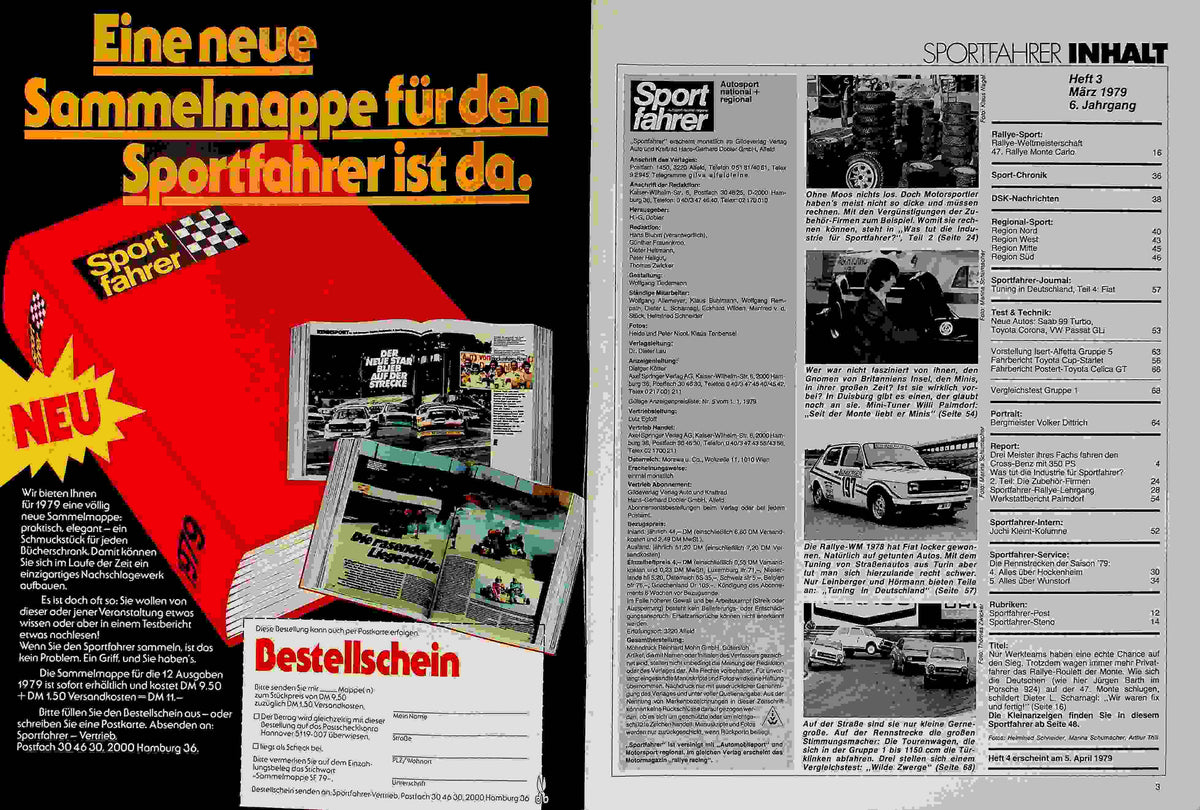 Inhaltsverzeichnis Sport Fahrer 03/1979