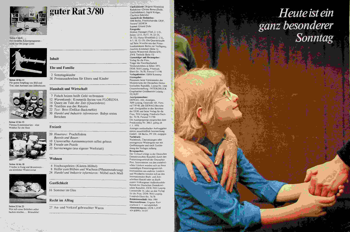 Inhaltsverzeichnis Guter Rat 03/1980