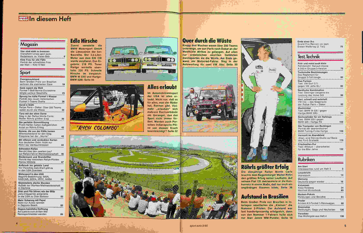 Inhaltsverzeichnis Sport Auto 03/1980