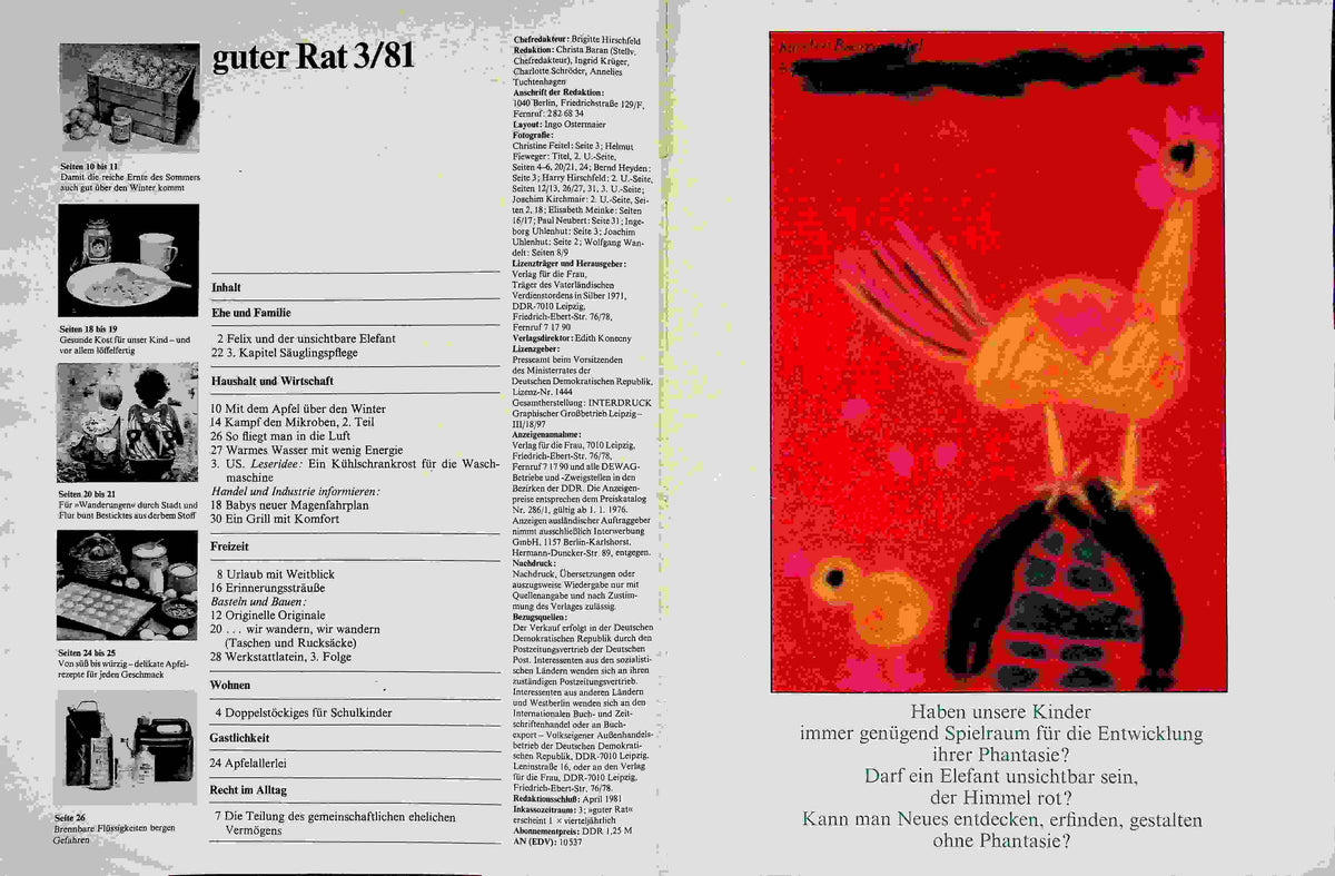 Inhaltsverzeichnis Guter Rat 03/1981