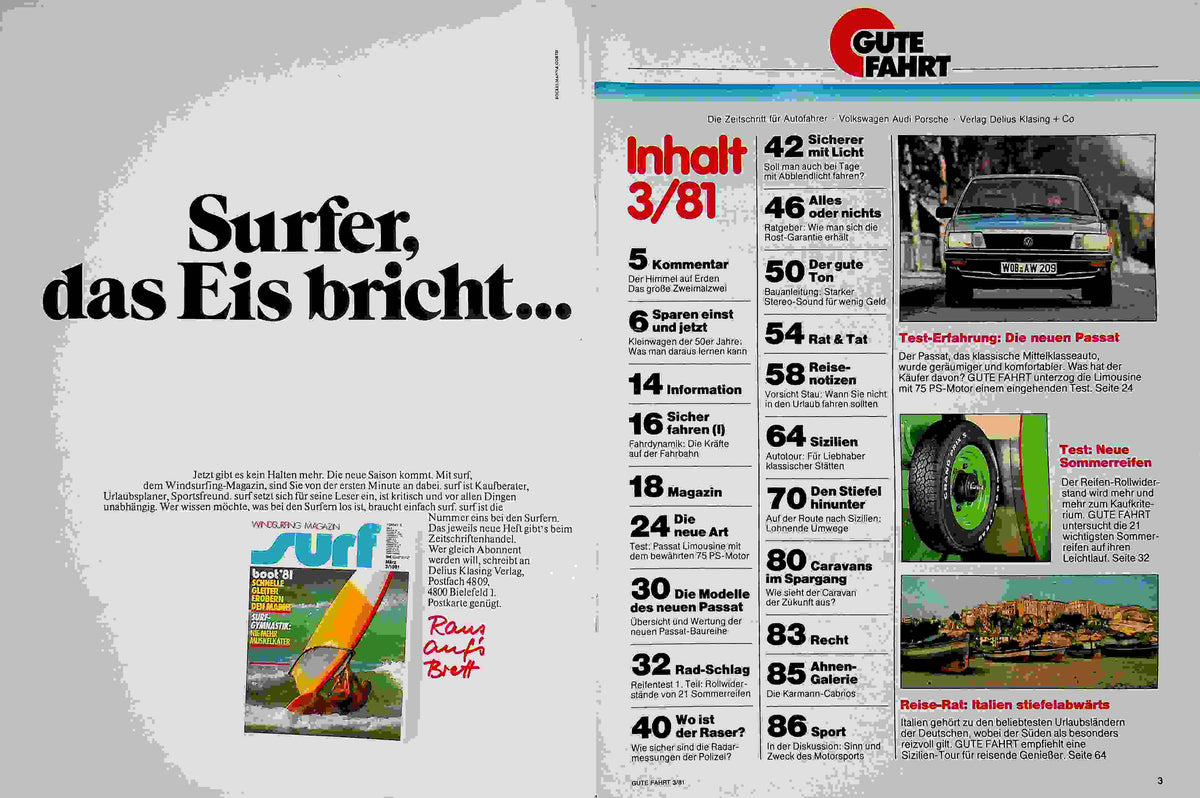 Inhaltsverzeichnis Gute Fahrt 03/1981