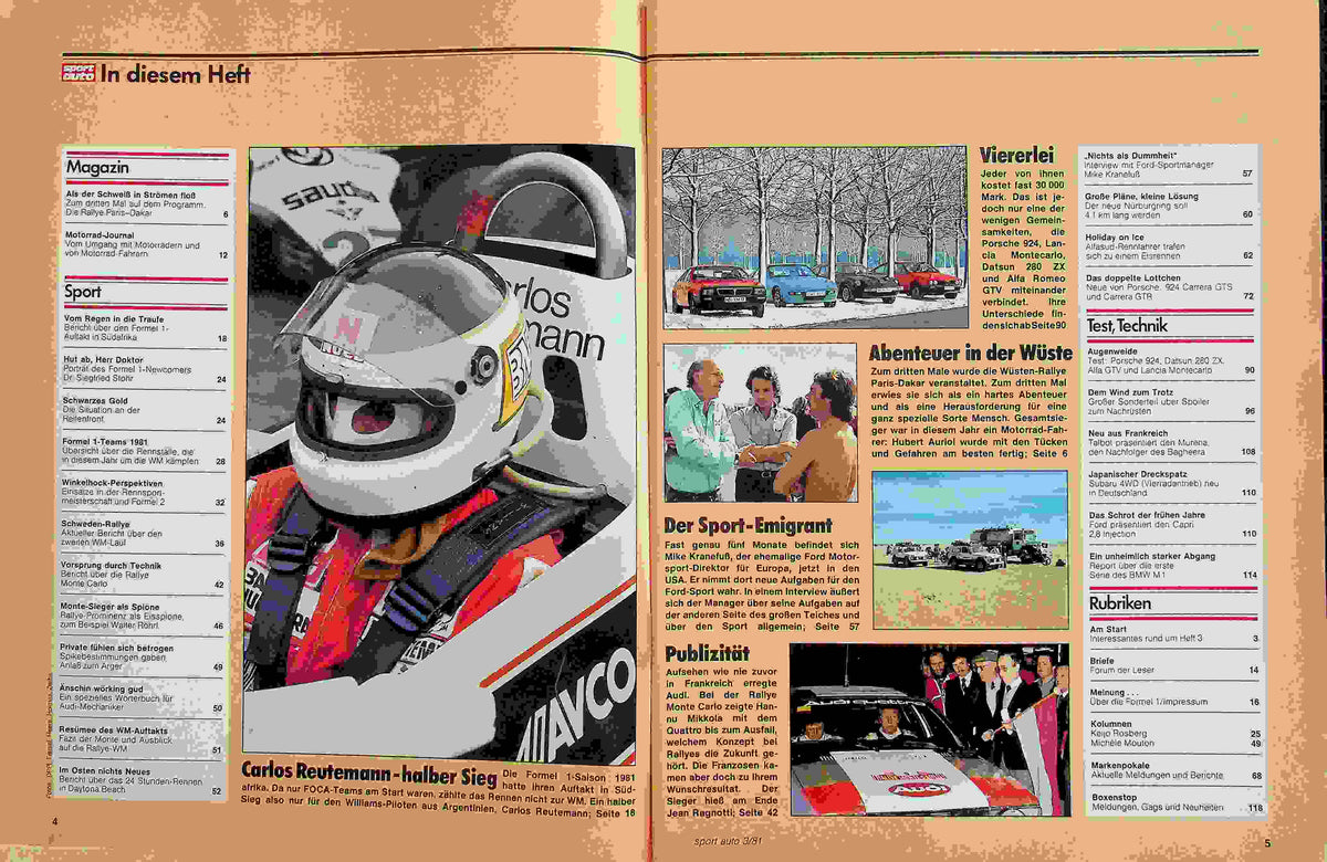 Inhaltsverzeichnis Sport Auto 03/1981