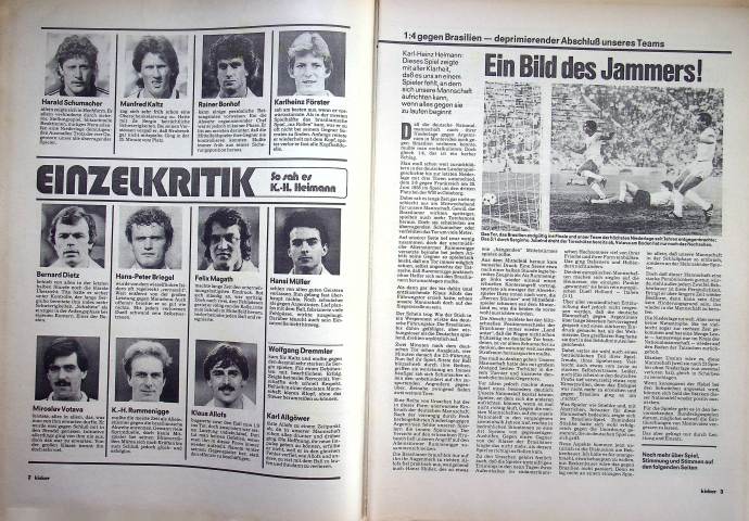 Inhaltsverzeichnis Kicker 03/1981