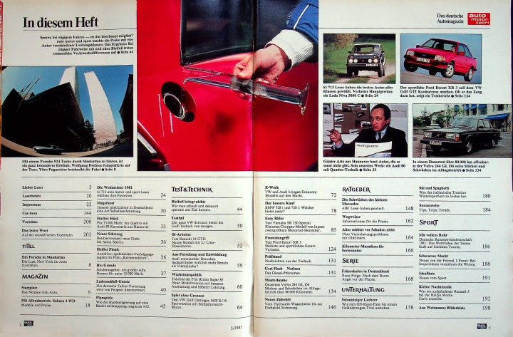 Inhaltsverzeichnis Auto Motor und Sport 03/1981