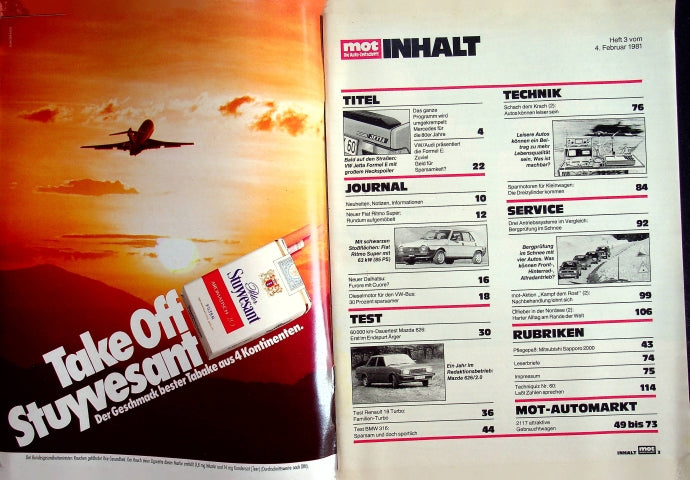 Inhaltsverzeichnis MOT 03/1981