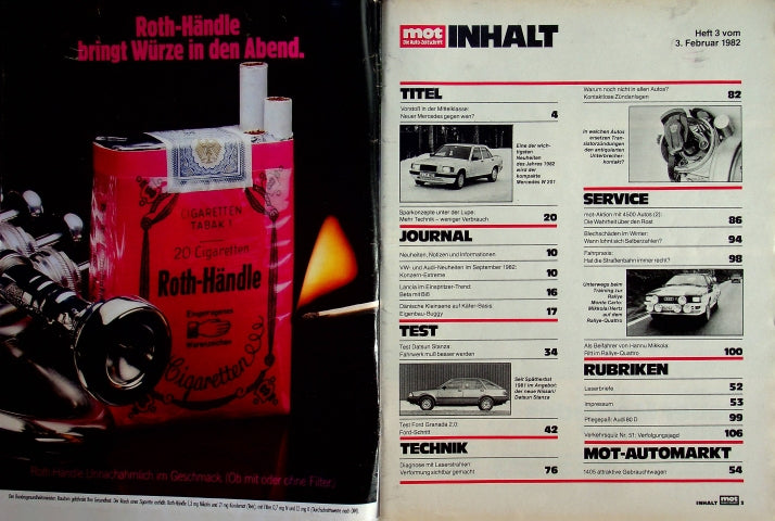 Inhaltsverzeichnis MOT 03/1982