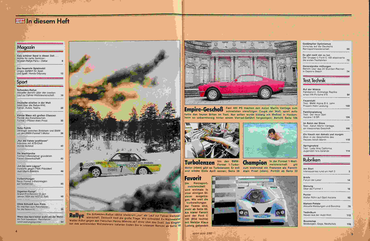 Inhaltsverzeichnis Sport Auto 03/1982