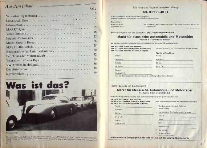 Inhaltsverzeichnis Oldtimer Markt 03/1983