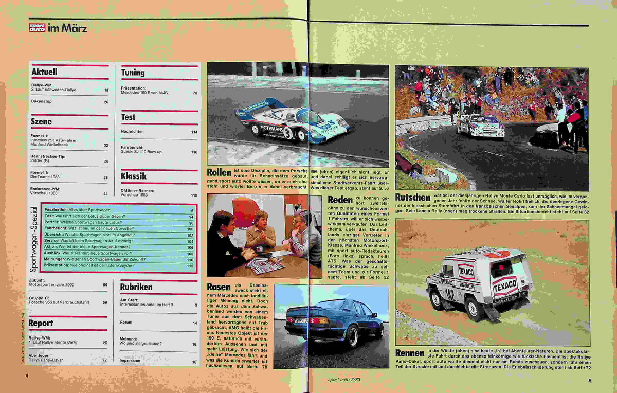Inhaltsverzeichnis Sport Auto 03/1983